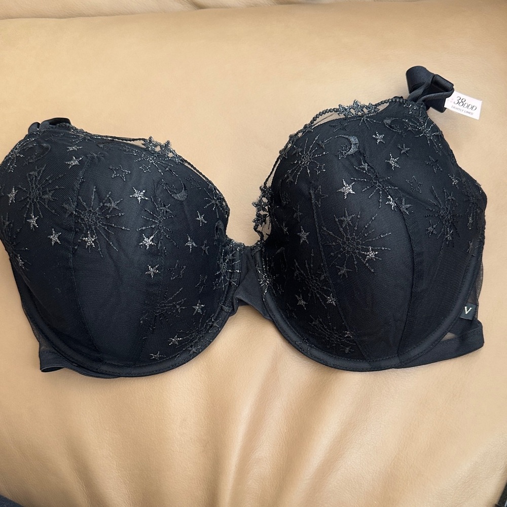 Victoria’s Secret Black Star Embroidered Bra